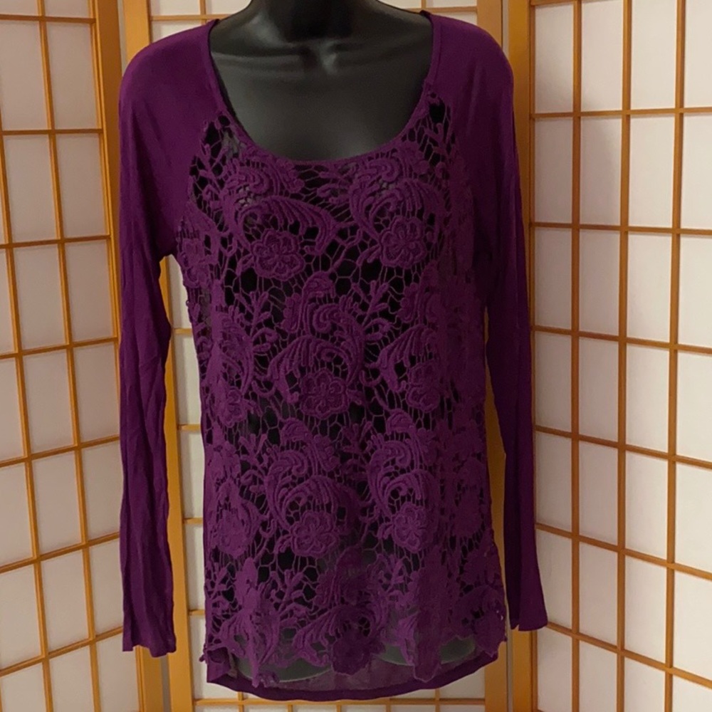 Eyeshadow Lace Front High Low Top Sz Large